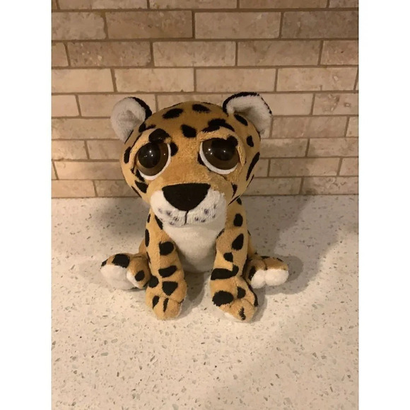 Plush Leopard Toy The Petting Zoo Big Eyes 7 in. B38 - Picture 1 of 5